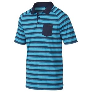Oakley Ace Men's Hydrolix Black/ Blue Striped Golf Polo Sz L